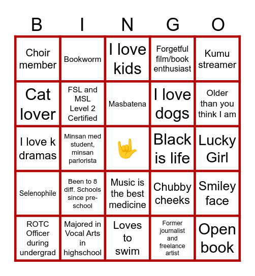 Medical Students’ Society Human Bingo Card