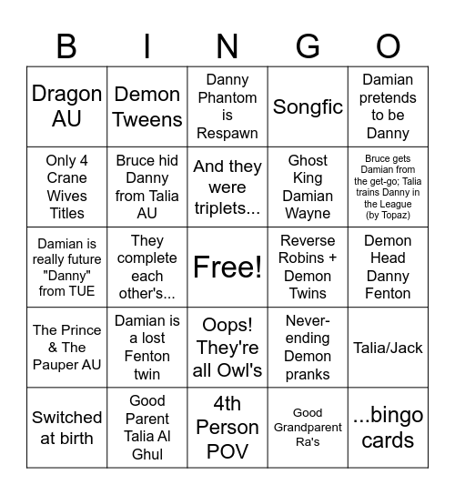 Improbable Demon Twins for WWT Bingo Card