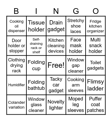 Chinese Tiktok Product Bingo Card