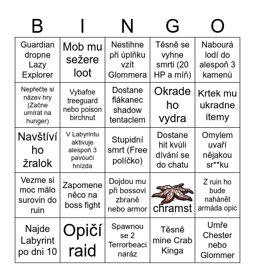 Whaskalmanik Hardcore Bingo Card