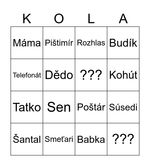 Rys Alarm - Ketelem Bingo Card