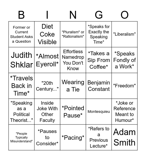 Jacob Levy Bingo! Bingo Card