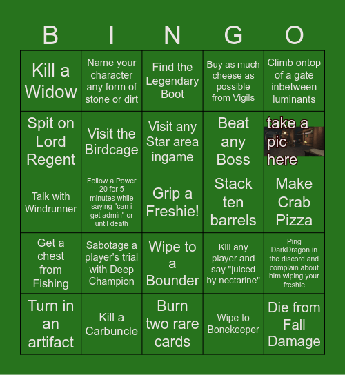 Deepwoken Bingo Card