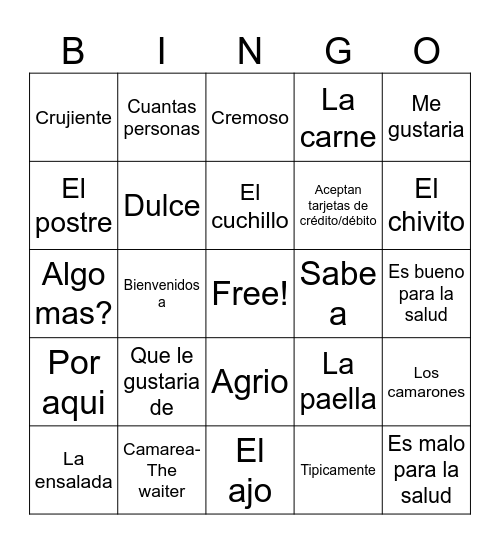 week 16 Bingo Card