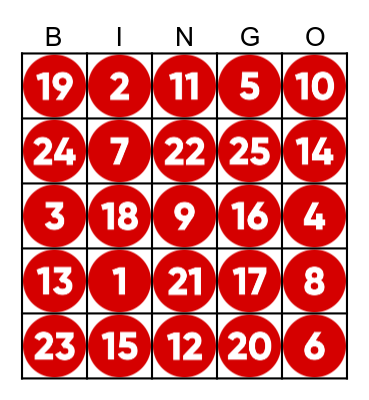 LOS NUMEROS Bingo Card