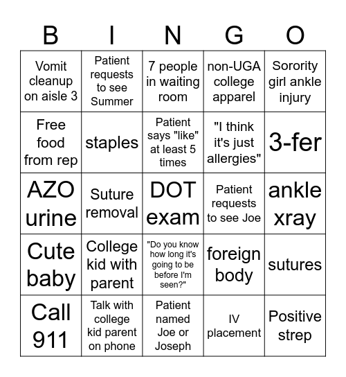 8/14/24 Bingo Card