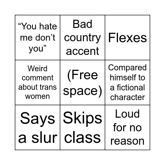 Tyler Bingo Card