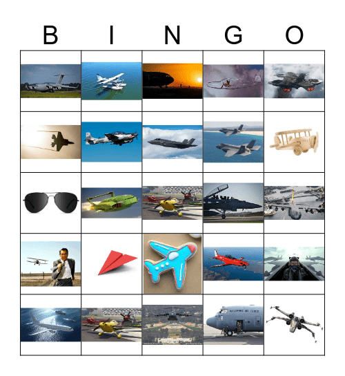 Aircraft Bingo Card