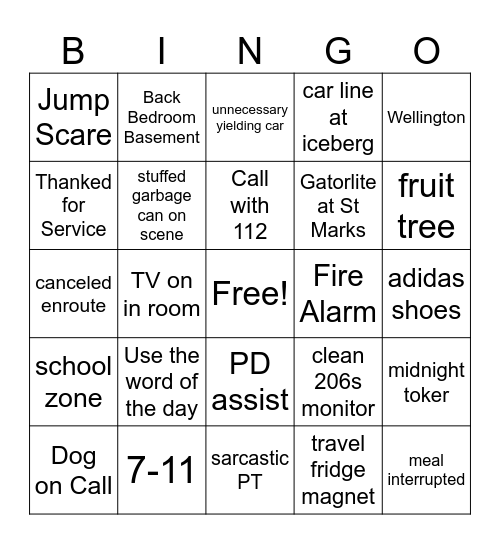 101 Bingo Card