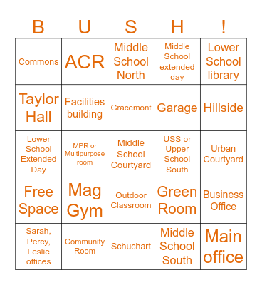 Where is That? Bingo Card