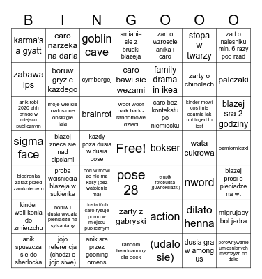 KURWA Bingo Card