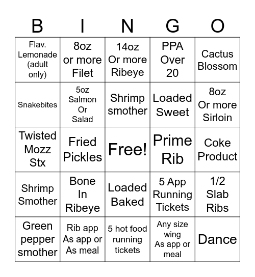 "LEGENDARY" Bingo Card