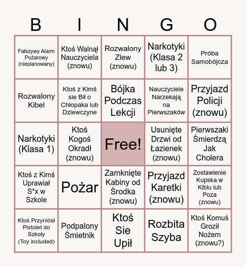 Bingo dla Budowlanki <3 Bingo Card