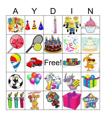 Aydin's 1st  Bingo! Bingo Card