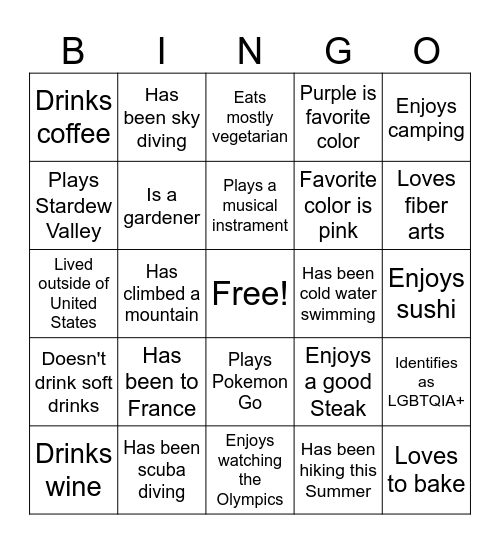 Wedding Bingo Card