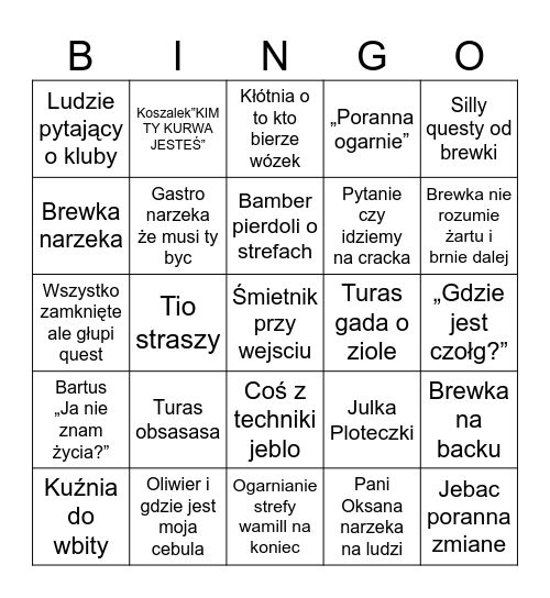 100cznia bingo Card