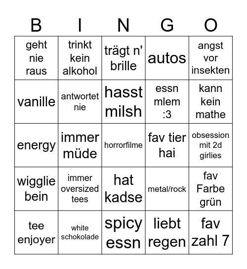 vani bingo Card