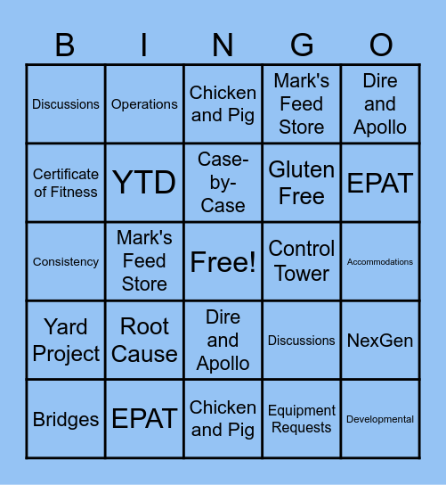 LUK7 Lingo Bingo! Bingo Card