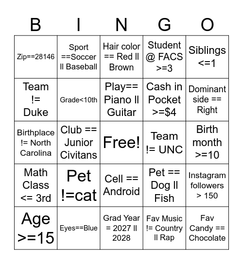 Adkins - Computer Science Principles Bingo Card