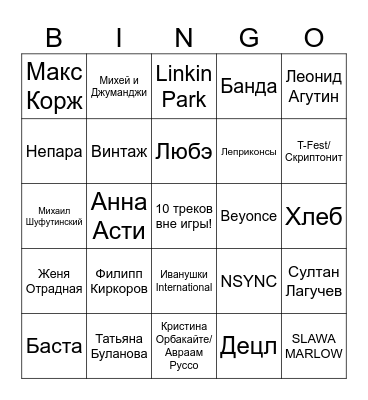 БИНГО Bingo Card