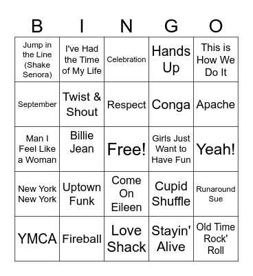 Party Favorites Bingo Card