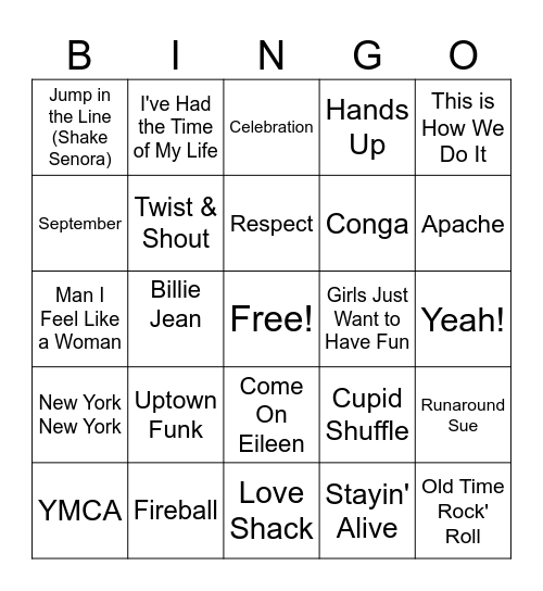 Party Favorites Bingo Card
