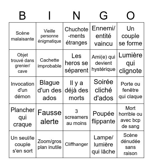 Ouija Bingo Card