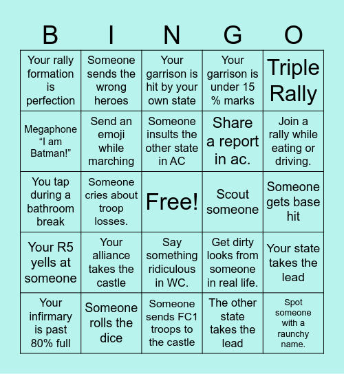 567 SVS Bingo Card