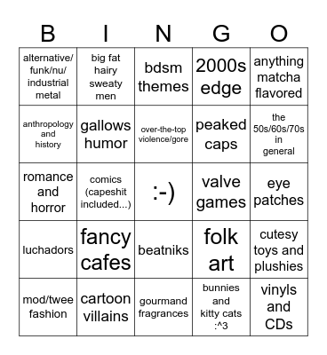 what do you have in common with emil Bingo Card