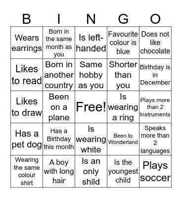 Find Someone Who... Bingo Card