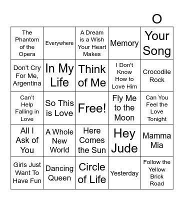 Live Music Bingo! Bingo Card