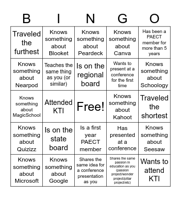 Find Someone Who... Bingo Card