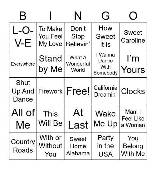 Round 2! Bingo Card