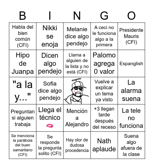 CFI y Comunicacion Bingo Card