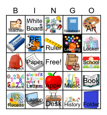 SCHOOL Bingo Card