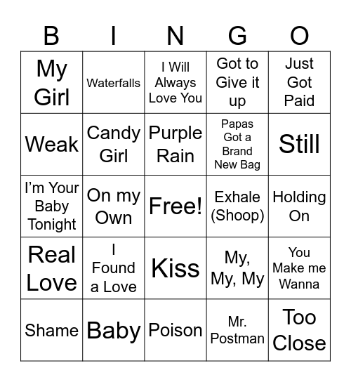 M U S I C Bingo Card