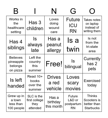 Find someone who..... Bingo Card