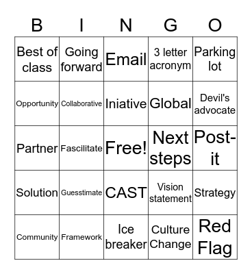 BW Bingo Card