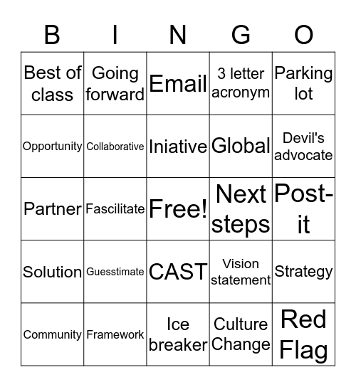 BW Bingo Card