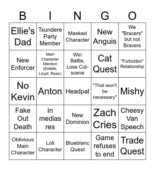 Daybreak Bingo Card