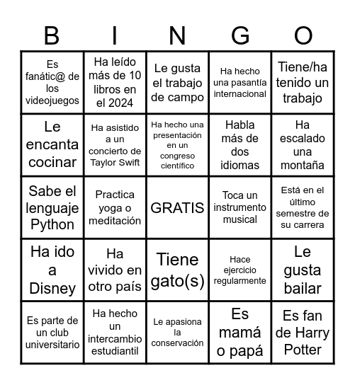 Bioseguridad - conociéndonos Bingo Card