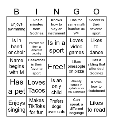 Bingo Card