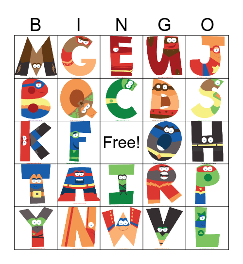 A-Z Bingo ESLN100A Bingo Card