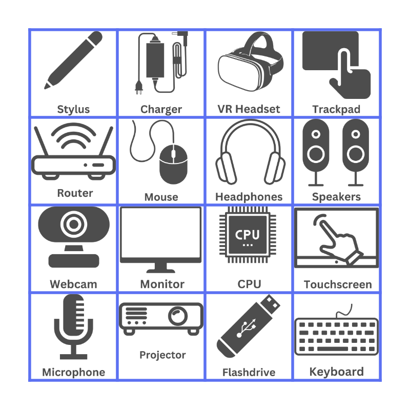 Hardware Bingo Card