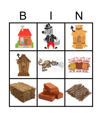 3 LITTLE PIGS Bingo Card