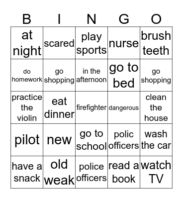 review Bingo Card