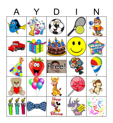 AYDIN'S BIRTHDAY BINGO! Bingo Card