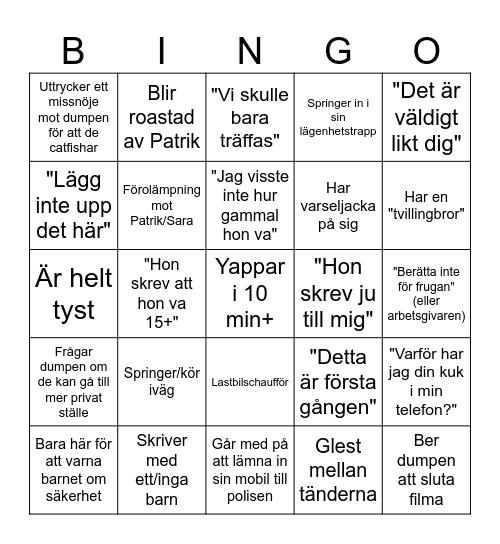 DUMPEN GÄDDOR Bingo Card