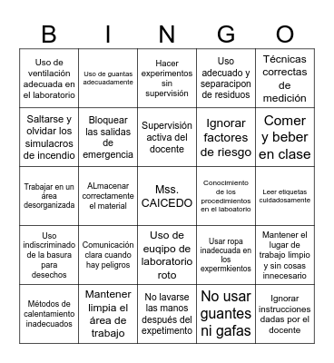 LAB SECURITY Bingo Card