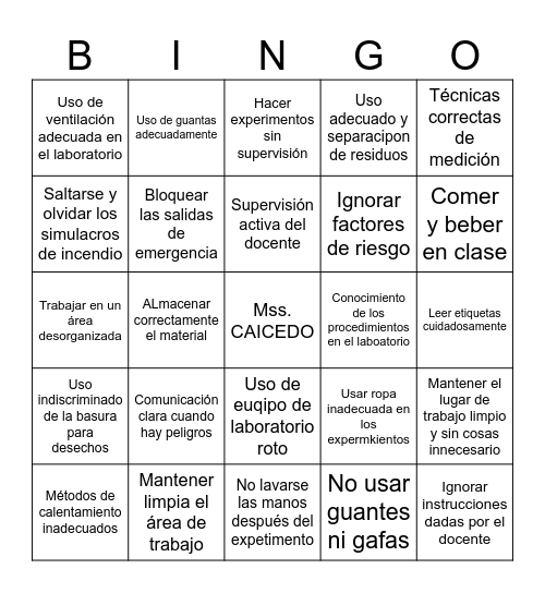 LAB SECURITY Bingo Card